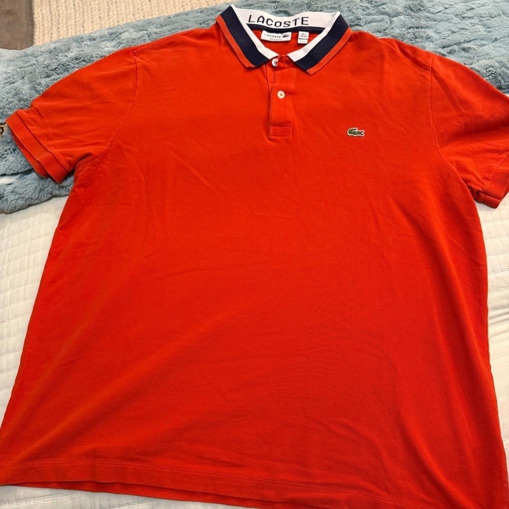 Lacoste Orange Polo Shirt Size XXL